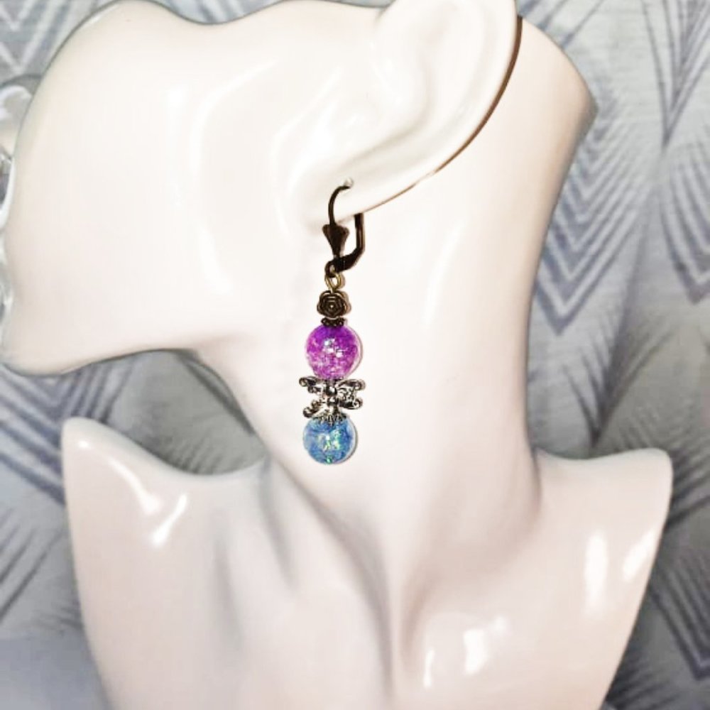 Handmade beads angel wing Earrings